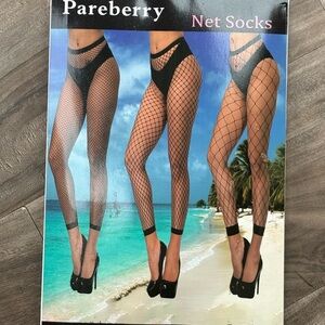 Pareberry Net Fishnet Tights - Black set of 3 New